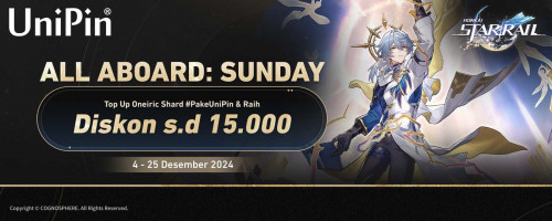 [All Aboard: Sunday] Top Up Oneiric Shard di UniPin & Raih Diskon s.d 15.000